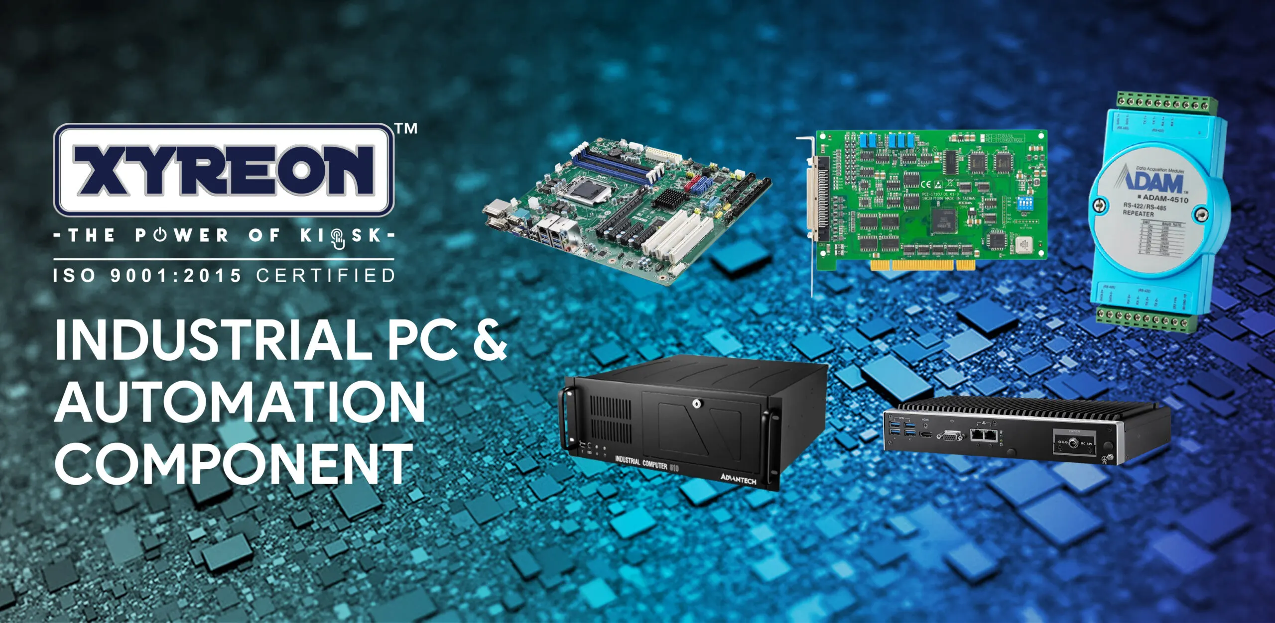 Industrial PC and automation components — motherboards, I/O modules and rackmount industrial computers